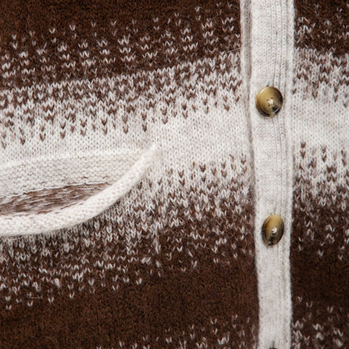 POP Trading Company Striped Knitted Cardigan Delicioso/Cress Green POPAW23_06-011 Degli Uberti